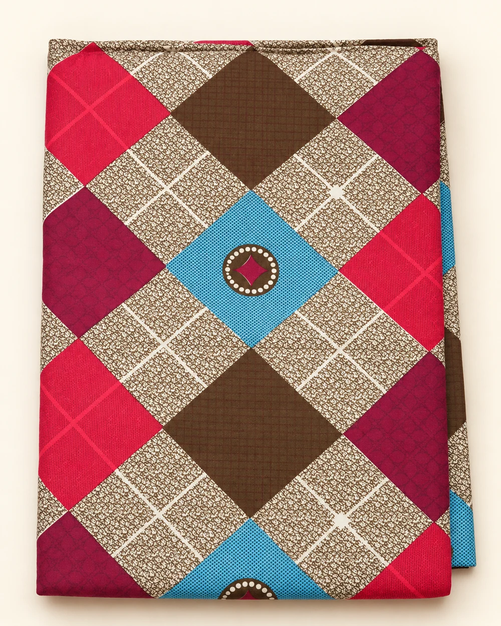 Jewel Geometry printed bedsheet, folded to show its design